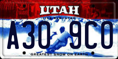 UT license plate A309CO