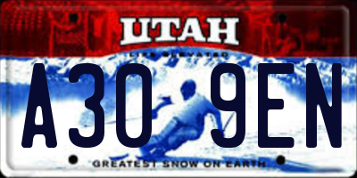UT license plate A309EN