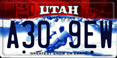 UT license plate A309EW