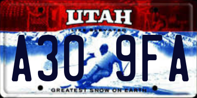 UT license plate A309FA