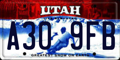 UT license plate A309FB