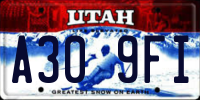 UT license plate A309FI