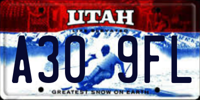 UT license plate A309FL