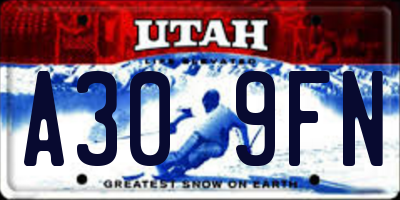 UT license plate A309FN