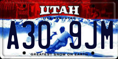 UT license plate A309JM