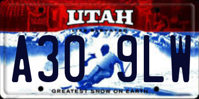 UT license plate A309LW