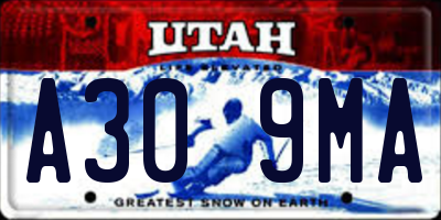 UT license plate A309MA