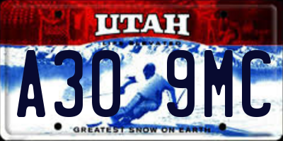 UT license plate A309MC