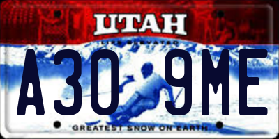 UT license plate A309ME
