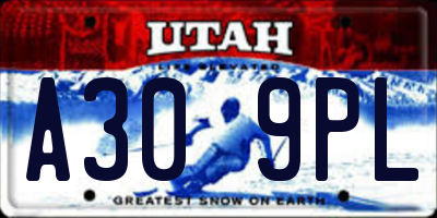 UT license plate A309PL