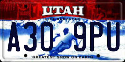UT license plate A309PU