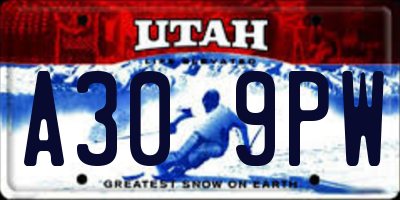 UT license plate A309PW