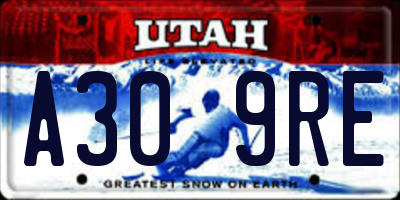 UT license plate A309RE