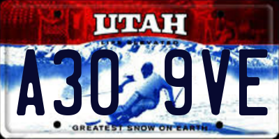UT license plate A309VE