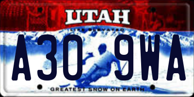 UT license plate A309WA