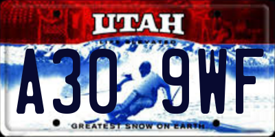 UT license plate A309WF