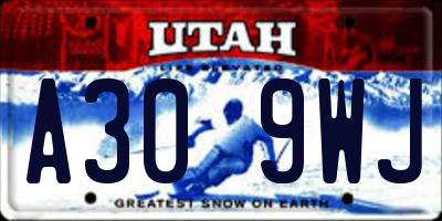 UT license plate A309WJ