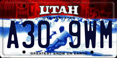 UT license plate A309WM