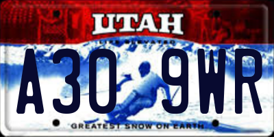 UT license plate A309WR
