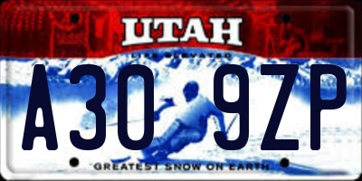 UT license plate A309ZP