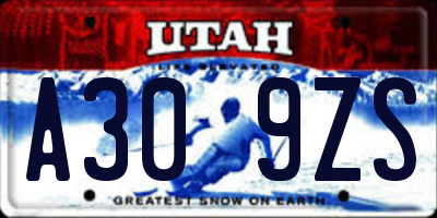 UT license plate A309ZS