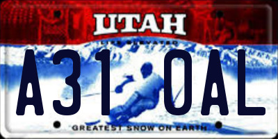 UT license plate A310AL