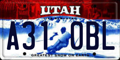 UT license plate A310BL
