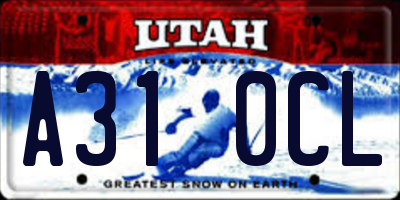 UT license plate A310CL