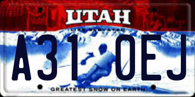 UT license plate A310EJ