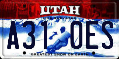 UT license plate A310ES