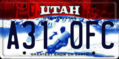 UT license plate A310FC