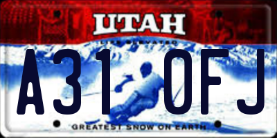 UT license plate A310FJ