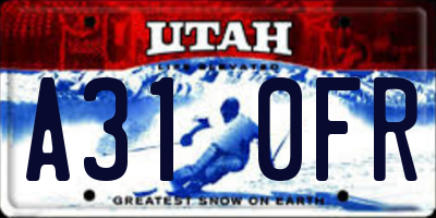 UT license plate A310FR