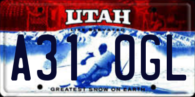 UT license plate A310GL