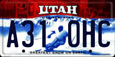 UT license plate A310HC