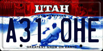 UT license plate A310HE