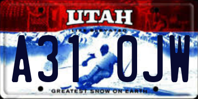 UT license plate A310JW