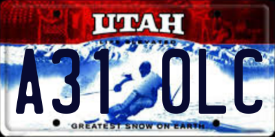 UT license plate A310LC