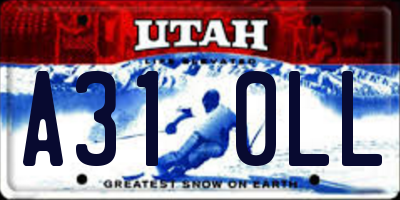 UT license plate A310LL
