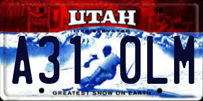 UT license plate A310LM