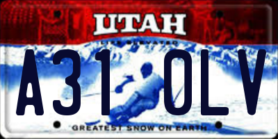 UT license plate A310LV