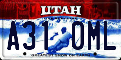 UT license plate A310ML