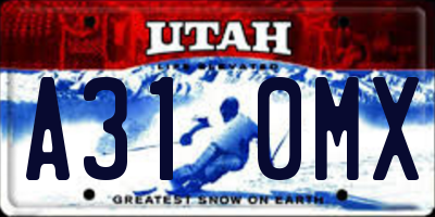 UT license plate A310MX