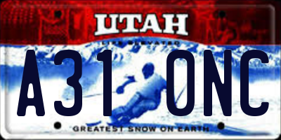 UT license plate A310NC