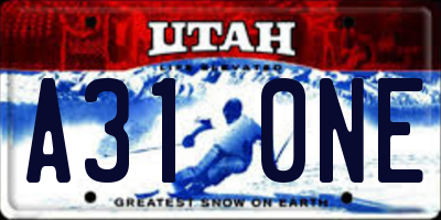 UT license plate A310NE