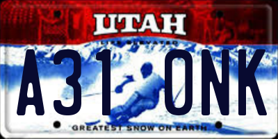 UT license plate A310NK
