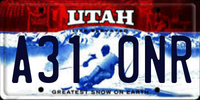 UT license plate A310NR