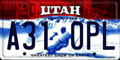 UT license plate A310PL