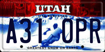 UT license plate A310PR