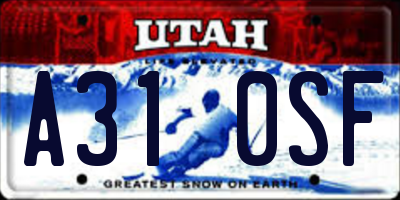 UT license plate A310SF